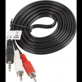 Lanberg minijack 3,5 mm (M) 3 pólus->2x RCA (cinch) (M) kábel, 2 m (CA-MJRC-10CC-0025-BK)