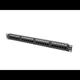 Lanberg Patch panel CAT5e UTP 24 PORT 1U 19" fekete (PPU5-1024-B) (PPU5-1024-B)
