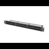 Lanberg Patch panel CAT5e UTP 48 PORT 1U 19" fekete (PPU5-1048-B) (PPU5-1048-B)