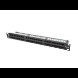 Lanberg Patch panel CAT6 UTP 48 PORT 1U 19" fekete (PPU6-1048-B) (PPU6-1048-B)