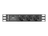 LANBERG PDU-03F-0200-BK Lanberg PDU 10 1U 16A, 3x 230v Schucko 2m Black