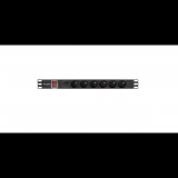 Lanberg PDU-06E-0200-BK túlfeszültség védő elosztó - Fekete (PDU-06E-0200-BK)