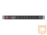 LANBERG power distribution unit PDU 19 1U 16A 8x IEC C13 sockets 2m black C20