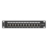Lanberg PPF5-9012-B 10" 1U 12port Cat.5e FTP árnyékolt fekete patch panel