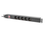 Lanberg rack-be szerelhető hálózati elosztó 5 utas 2m (PDU-05F-0200-BK)