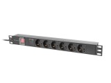 Lanberg rack-be szerelhető hálózati elosztó 6 utas 2m (PDU-06F-0200-BK)