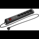 Lanberg SP1-05E 2500W Túlfeszültség védő elosztó 5 aljzatos 3m - Fekete (SP1-05E-0300-BK)