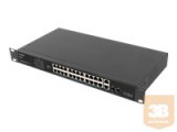 LANBERG Switch rack 19inch RSFE-24P-2C-360 24x 100Mb PoE+ 2x Combo Gigabit 360W