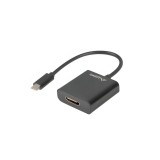 Lanberg Type-C 3.1 apa - HDMI anya adapter kábel 15 cm, fekete - AD-UC-HD-01