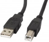 Lanberg USB 2.0 A - USB 2.0 B (apa - apa) kábel 1.8 m - Fekete FERRITE
