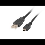 Lanberg USB 2.0 mini AM-BM5P ferrite magos kábel 1.8m - Fekete (CA-USBK-11CC-0018-BK)