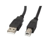 Lanberg USB-A (M)->USB-B (M) 2.0 kábel, 1,8 m, fekete, ferrit