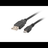 Lanberg USB-A - Micro USB (apa - apa) kábel 1m - Fekete (CA-USBM-10CC-0010-BK)
