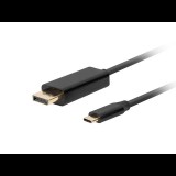 Lanberg USB-C apa - DisplayPort 1.2 apa Kábel 1.8m - Fekete (CA-CMDP-10CU-0018-BK)