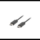 Lanberg USB-C apa - USB-C apa 3.2 Adat és töltő kábel - Fekete (1m) (CA-CMCM-32CU-0010-BK)