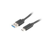 Lanberg USB Type-C - USB-A 3.1 kábel 1.8 m, fekete - CA-USBO-31CU-0018-BK