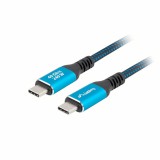 Lanberg USB4 apa-apa kábel USB-C 0.5m, 240W PD, 8K@60Hz, fekete-kék - CA-CMCM-44CU-0005-BK