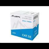 Lanberg UTP kábel, CCA, cat.5e, 305m, szürke (LCU5-10CC-0305-S) (LCU5-10CC-0305-S) - UTP