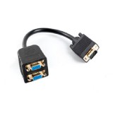 LANBERG VGA(M)->2X VGA(F) ADAPTER KÁBEL 20CM FEKETE