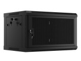 Lanberg WF01-6406-23B 19 6U SZÉL:600mm MÉLY:450mm MAG:379mm lapraszerelt perforált ajtós fekete fali rack szekrény