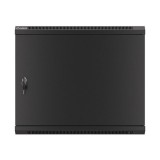 Lanberg WF01-6409-00B 19" 9U SZÉL:600mm MÉLY:450mm MAG:512mm lapraszerelt fémajtós fekete fali rack szekrény