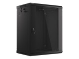 Lanberg WF01-6415-10B 19" 15U SZÉL:600mm MÉLY:450mm MAG:774mm lapraszerelt üvegajtós fekete fali rack szekrény