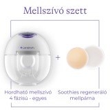 Lansinoh hordható mellszívó 4 fázisú egyes Soothies regeneráló mellpárnával szettben