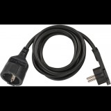 Lapos dugós hálózati hosszabbítókábel, 2 m, fekete, H05VV-F 3G 1,5 mm2, Brennenstuhl 1168980020 (1168980020)