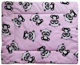 Lapos Ovis Kispárna 38x48 cm pamut borítással - Pöttyös Panda mintás - Rózsaszín