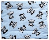 Lapos ovis kispárna pamut borítással - 38x48 cm / Pöttyös Panda mintás - Kék