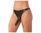 Late X LATEX - alsó külső dildóval - fekete (S-L)