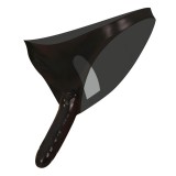 Late X LATEX - alsó külső és belső dildóval - fekete (S-L)