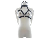 Latetobed - mellhám szájpecekkel és bimbócsipesszel (fekete)