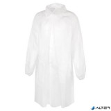 . Látogató köpeny, egyszer használatos, polipropilén, tépőzáras, XL méret, fehér