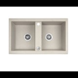 LAVEO BARBADOS Gránit Kétmedencés Mosogató bézs