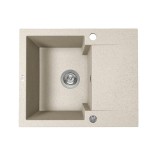 Laveo PICO 45S mini csepptálcás bézs gránit mosogató helytakarékos szifonnal