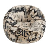 LazyBag XL beltéri babzsákfotel – retro újság mintás