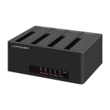 LC-Power LC-DOCK-U3-4B-V2 HDD dokkoló állomás, 4 rekeszes, USB 3.2, klónozás funkció, fekete - LC-DOCK-U3-4B-V2