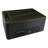 LC-Power LC-DOCK-U3-V HDD/SSD dokkolóállomás, 2x SATA, USB 3.2 Gen 1x1, LED kijelző, fekete