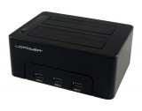 LC POWER LC-Power LC-DOCK-U3-HUB dokkoló állomás tárolóegységhez USB 3.2 Gen 1 (3.1 Gen 1) Type-B Fekete