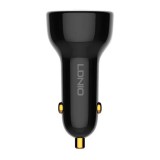 LDNIO C101 Car Charger, USB + USB-C, 100W + USB-C to Lightning Cable (Black)