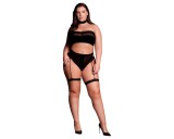 Le Désir Plus Size - 3 részes fehérnemű szett - fekete (XL-4XL)