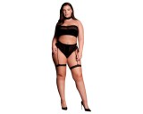 Le Désir Plus Size - 3 részes fehérnemű szett - fekete (XL-4XL)