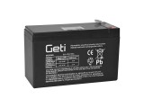 Lead acid battery 12V 7.0Ah GETI (connector 4.75 mm)
