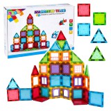 Lean Toys 3D mágneses építőkocka készlet gyerekeknek, színes oktató játék – 45 db-os