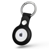 Leather Key Ring - Apple AirTag bőr kulcstartó - fekete