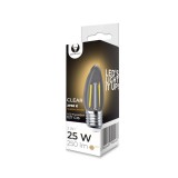 LED dekor izzó, E27 foglalat, C35, COG, 2W, 2700K, 250lm, átlátszó üveg, Forever Light