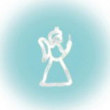 LED-es ablakdísz, angyal, 19cm, 4,5V