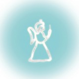 LED-es ablakdísz, angyal, 19cm, 4,5V