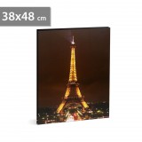 LED-es fali hangulatkép - "Eiffel torony" - 2 x AA, 38 x 48 cm